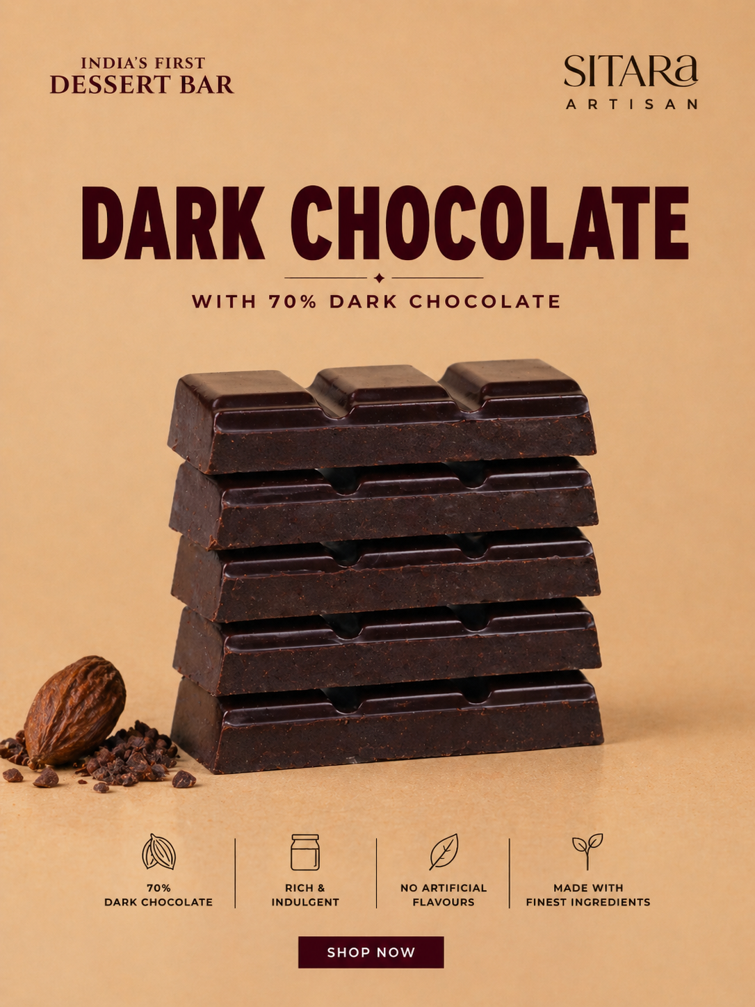 70% Dark Chocolate Bar