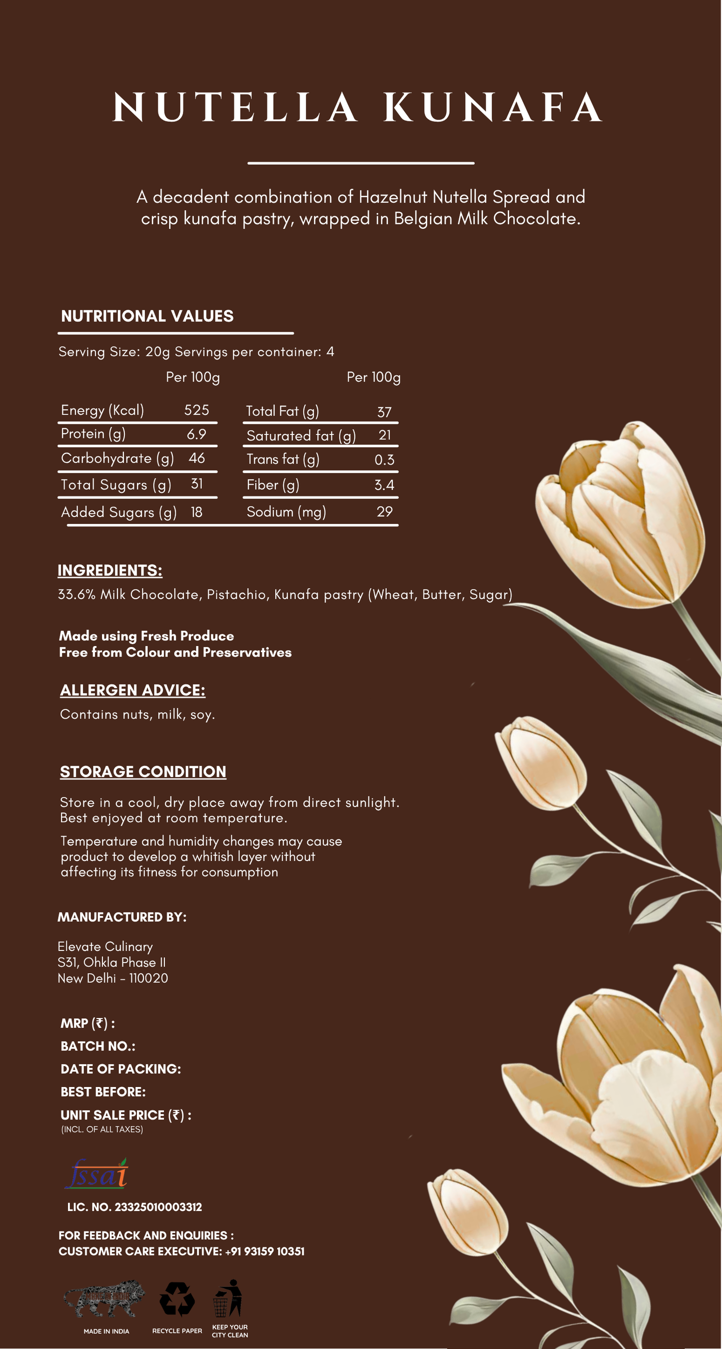 Milk Nutella Kunafa Bar