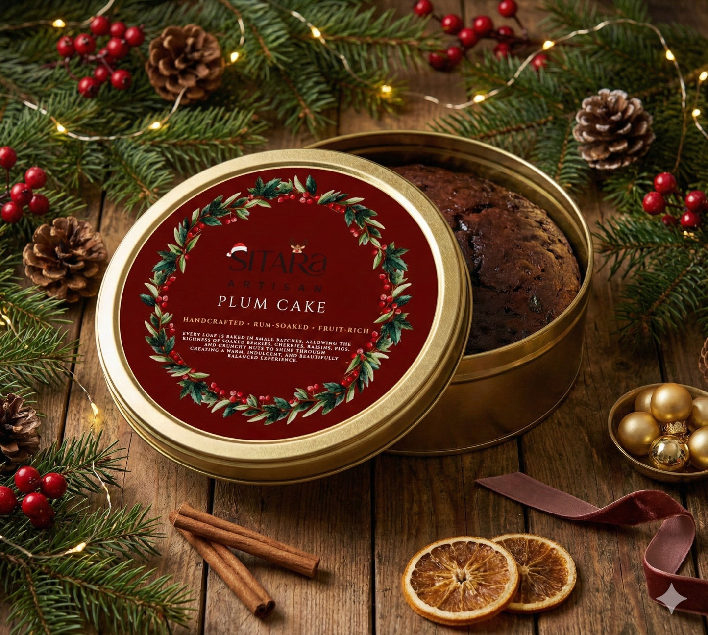 Christmas Plum Cake Tin