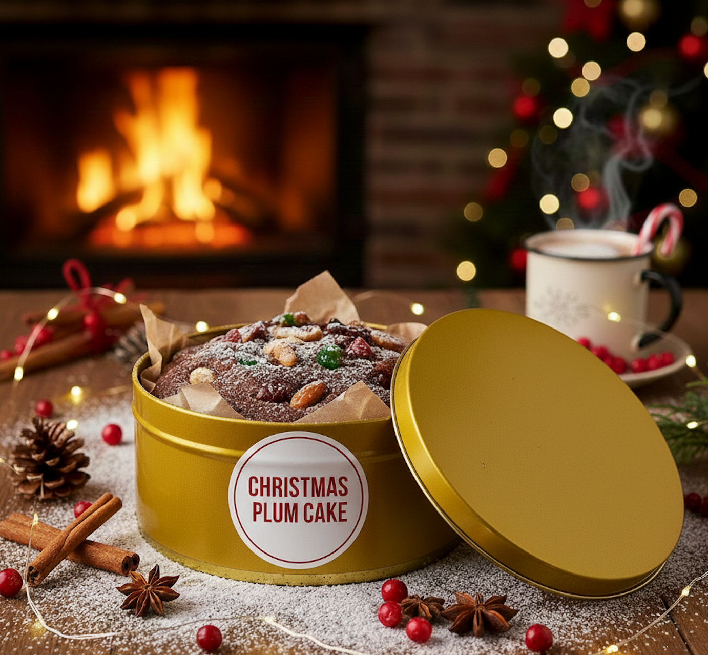Christmas Plum Cake Tin